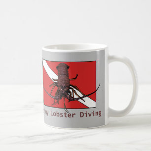 Mug Plongée au homard épineux avec Red Diver Down Drap