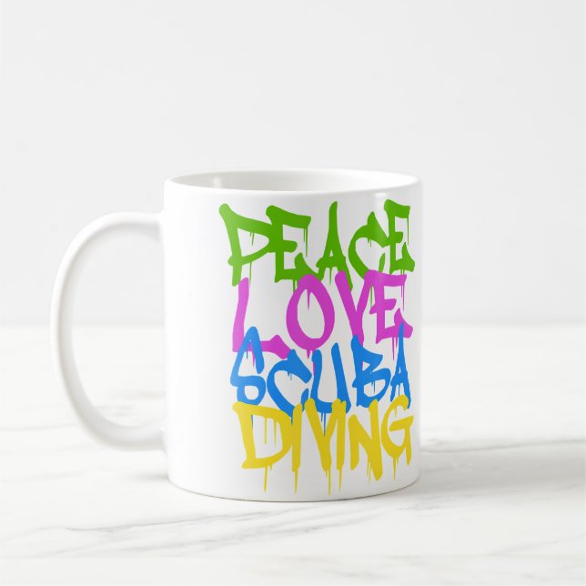 Mug Plongée en scaphandre amour paix (Gauche)