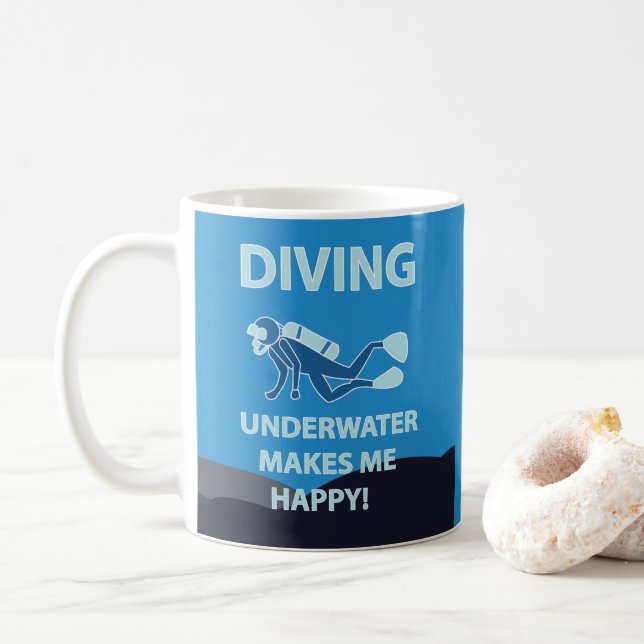 Mug Plongée Plongée Plongée sous-marine Plongée (Avec donut)