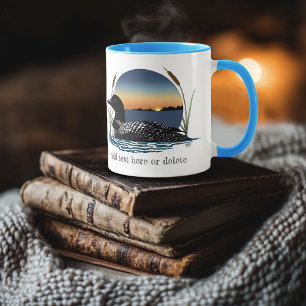 Mug Plongeon commun serein Coucher de soleil Bleu Faun