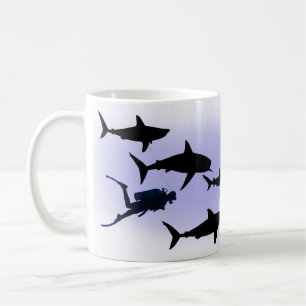 Mug Plongeur autonome et requins