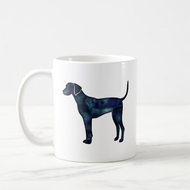 Mug Plott Hound Noir Aquarelle Silhouette (Gauche)