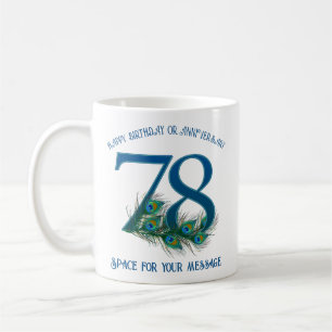 Mug Plume de paon pour 78e anniversaire ou anniversair
