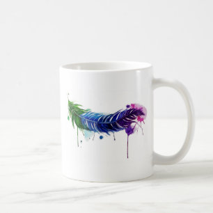 Mug Plume peinte par aquarelle