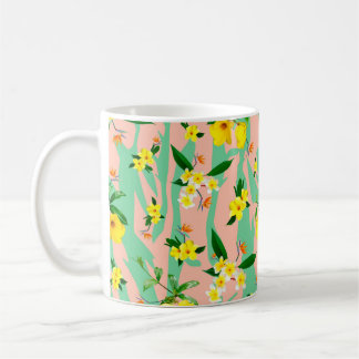 Mug Plumeria jaune fleurs sans soudure motif