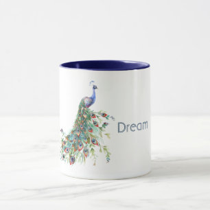 Mug Plumes de paon bleu-vert