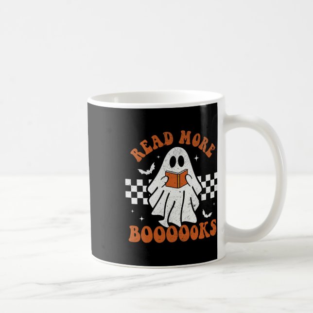 Mug Plus de livres Cute Ghost Lecture Livre Enseignant (Droite)