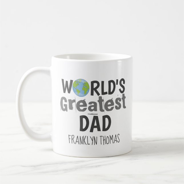 Mug Plus grande planète papa mignonne personnalisée (Gauche)