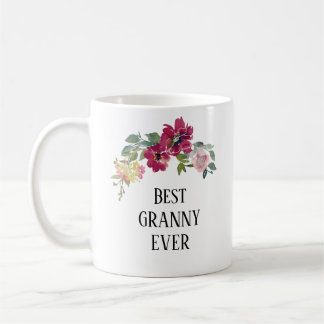 Mug Plutôt bordeaux floral meilleur Granny jamais 