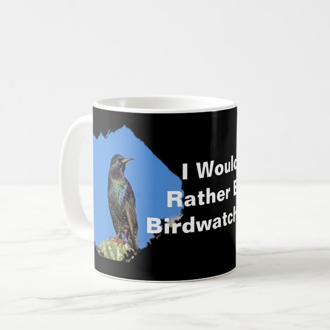 Mug Plutôt Être Oiseau regarder Starling Photo Oiseau (Devant gauche)