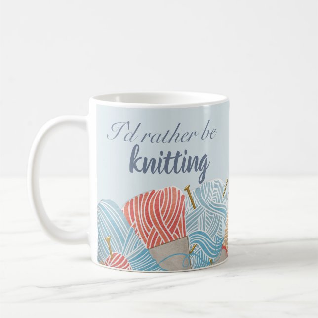 Mug Plutôt être un devis Tricot personnalisé (Gauche)