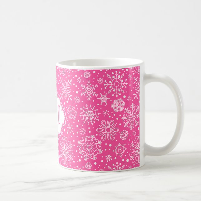 Mug Pneus de Noël rose et blanc 2 (Droite)