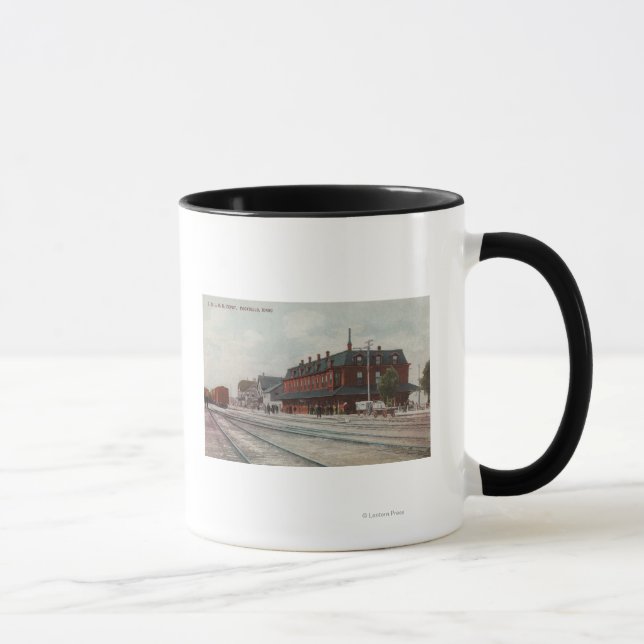 Mug Pocatello, ID - Trains & Personnes Autour Du Train (Droite)