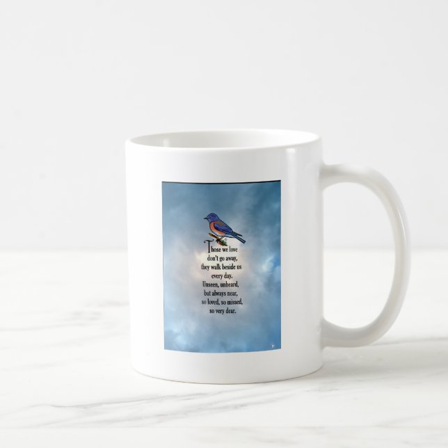 Mug Poème "ainsi aimé" d'oiseau bleu (Droite)