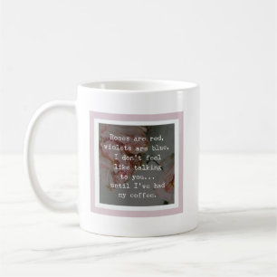 Mug Poème amusant floral, les roses sont rouges, viol