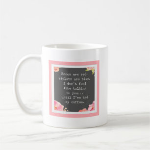 Mug Poème amusant floral, les roses sont rouges, viol