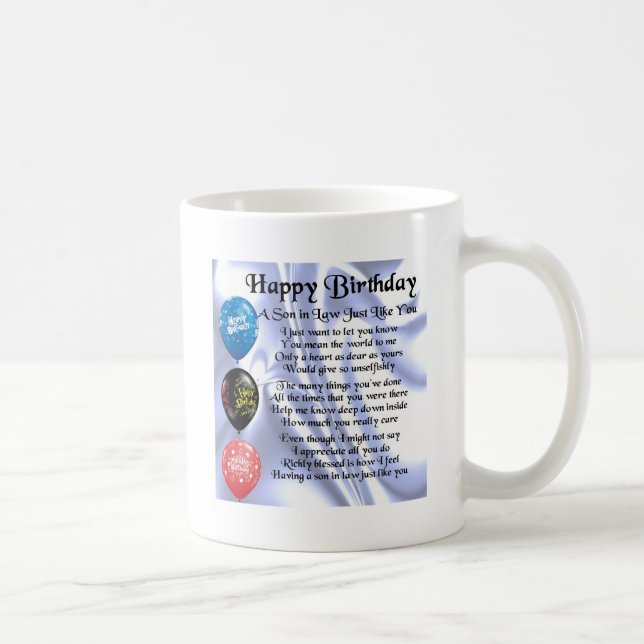 Mug Poème de beau-fils - conception de joyeux (Droite)