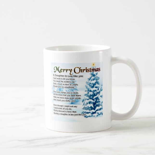 Mug Poème de belle-fille - conception de Noël (Droite)