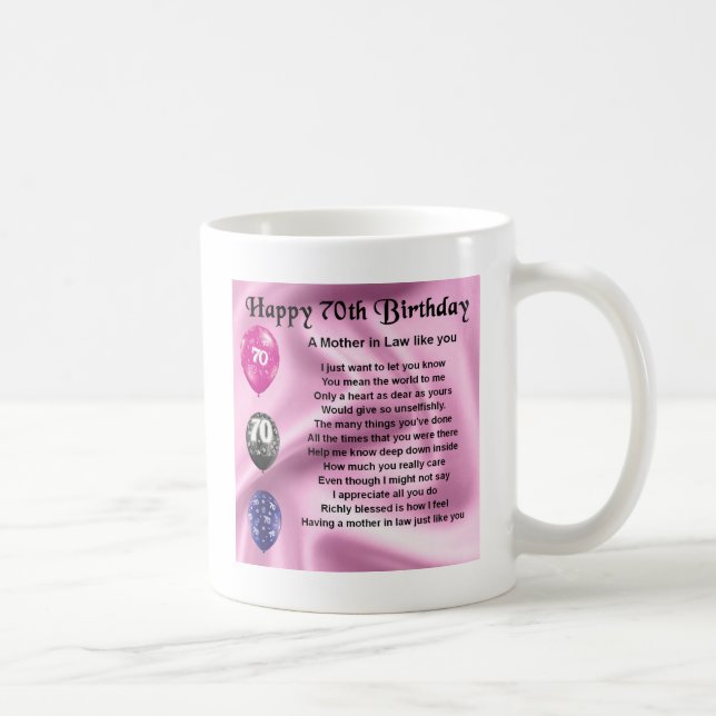 Mug Poème de belle-mère - soixante-dixième (Droite)