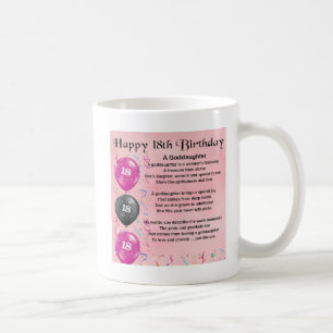 Mug Poème de filleule - 18ème anniversaire