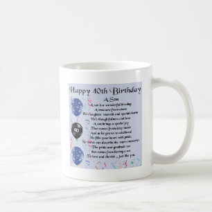 Mug Poème de fils - quarantième conception