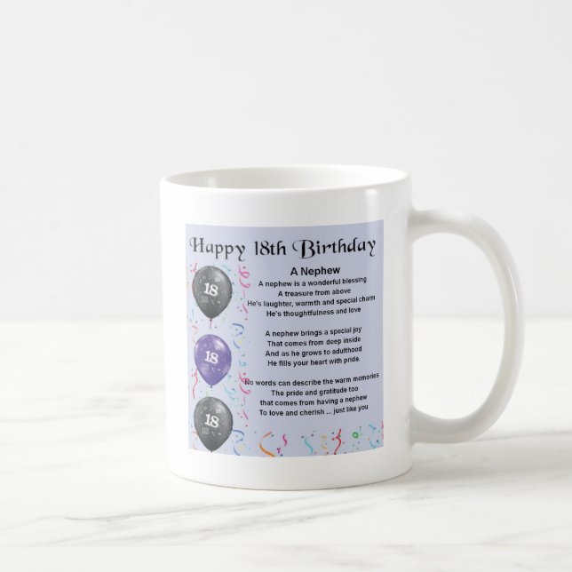 Mug Poème de neveu - 18ème anniversaire (Droite)