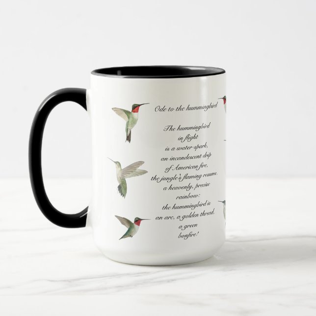 Mug Poème de Pablo Neruda Hummingbird (Gauche)