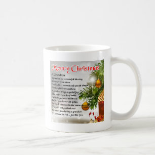 Mug Poème de petit-fils - conception de Noël