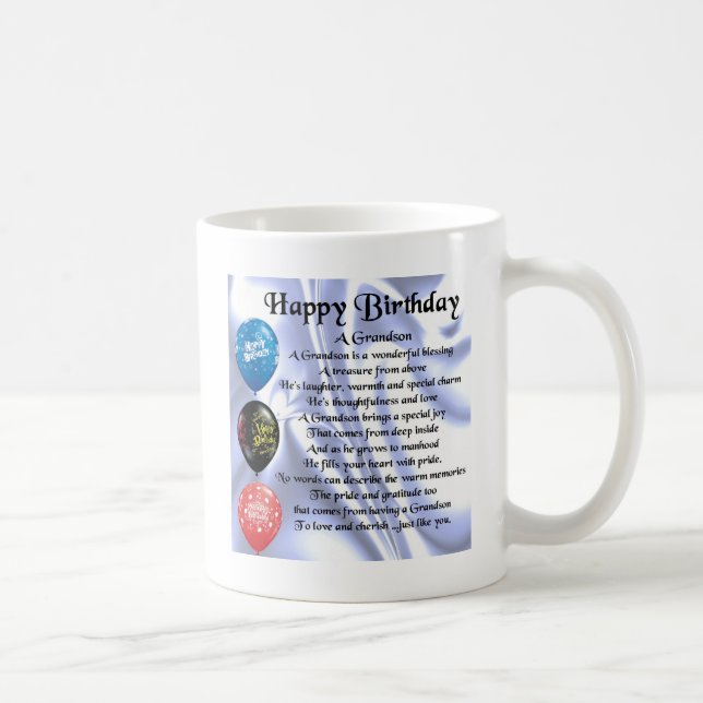 Mug Poème de petit-fils - joyeux anniversaire (Droite)