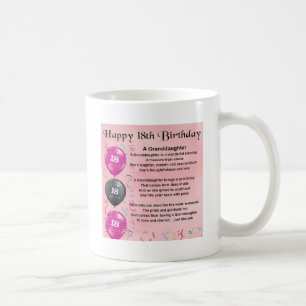 Mug Poème de petite-fille - 18ème anniversaire
