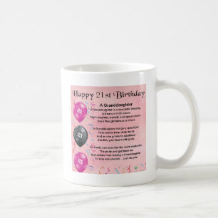 Mug Poème de petite-fille - 21ème anniversaire