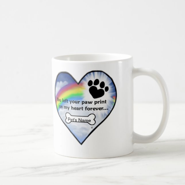 Mug Poème de sympathie d'empreinte de patte (Droite)