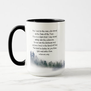 Mug Poème inspirant Mettez votre main en Dieu Carré