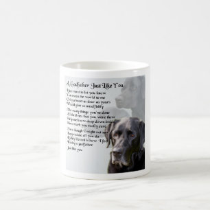 Mug Poème noir de parrain de Labrador
