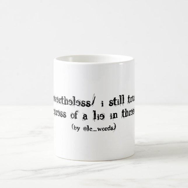 Mug poème sur la vie et les mensonges (Centre)