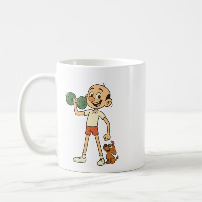 Mug Poids Minuscule. Grand Esprit. Motivation du dessi (Gauche)
