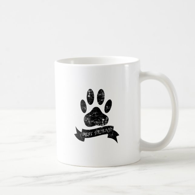 Mug Poignée de chien détendue avec ruban (Droite)