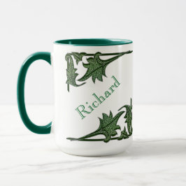 Mug - Poignées et nom en vert