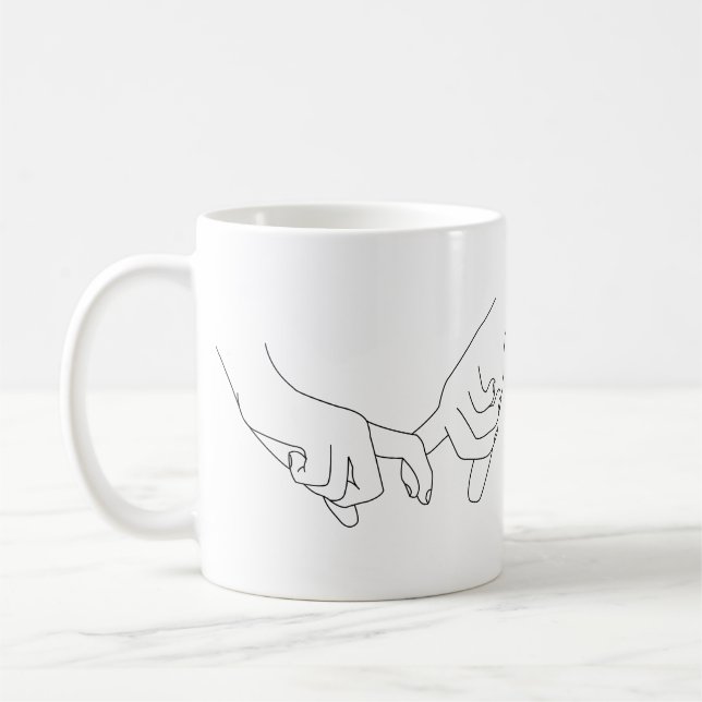 Mug Poignées minimes Ligne Art mignon Simple tendance (Gauche)