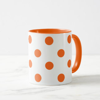 Mug Point de polka blanc et orange