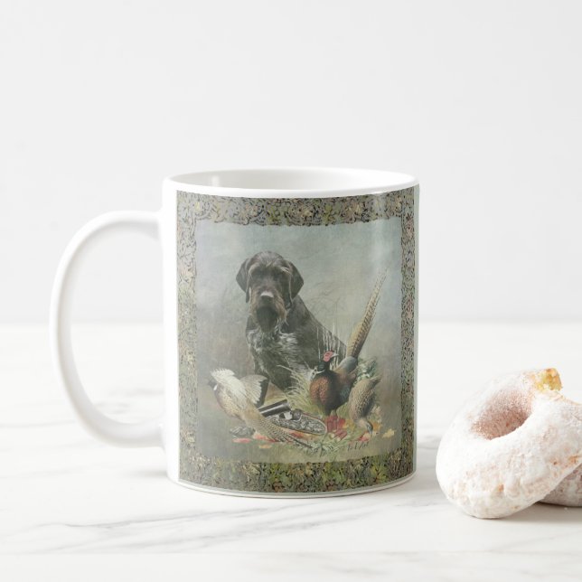Mug Pointeur À poils durs allemand (Avec donut)