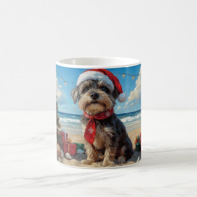 Mug Pointeur à poils durs Griffon Dog Christmas Beach (Centre)