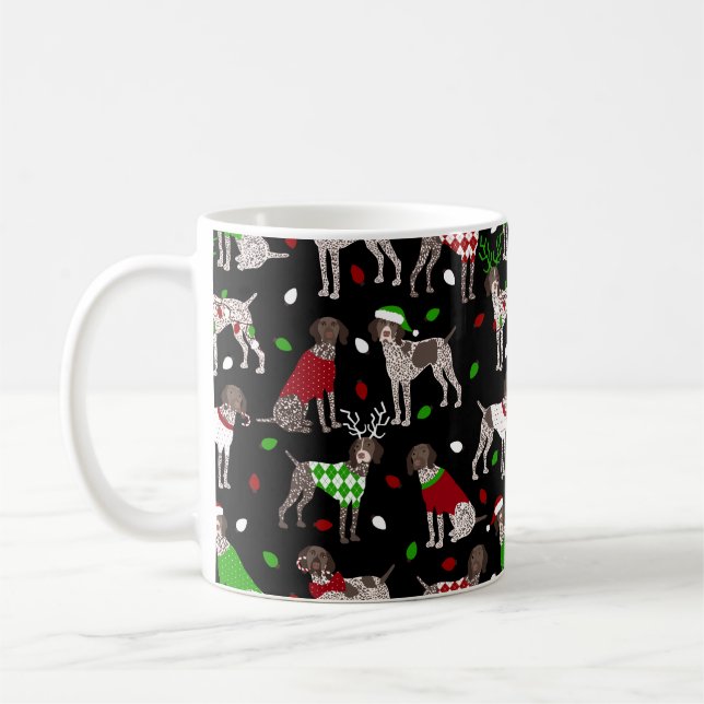 Mug Pointeur court allemand de Noël (Gauche)