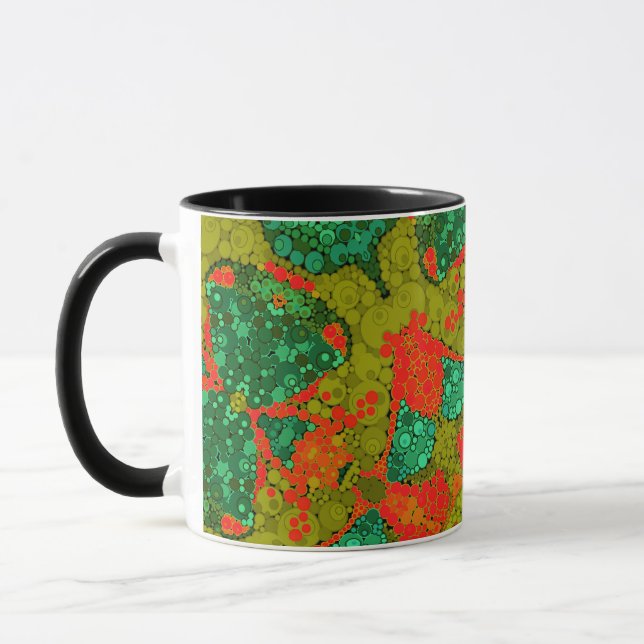 Mug pointillisme sans couture cercles peints à la main (Gauche)