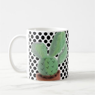 Mug Points Cactus Aquarelle noir et blanc