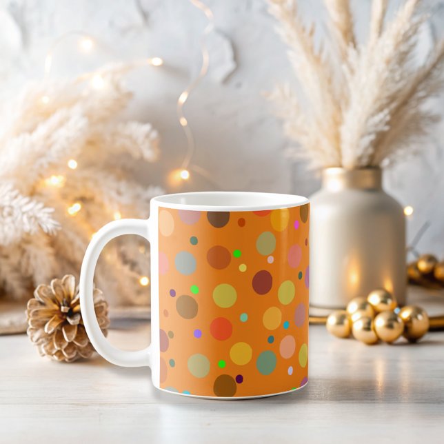 Mug Points colorés mignons orange (Créateur téléchargé)