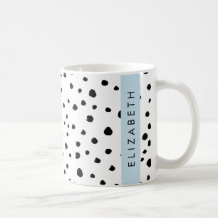 Mug Points dalmatiens, Spots, Noir et Blanc, Votre nom