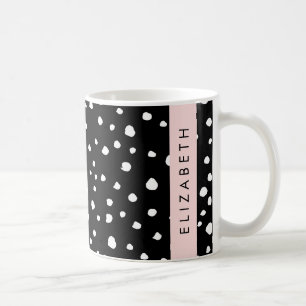 Mug Points dalmatiens, Spots, Noir et Blanc, Votre nom