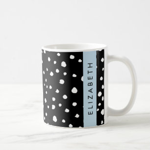 Mug Points dalmatiens, Spots, Noir et Blanc, Votre nom