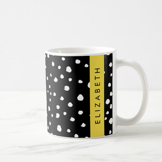 Mug Points dalmatiens, Spots, Noir et Blanc, Votre nom (Droite)